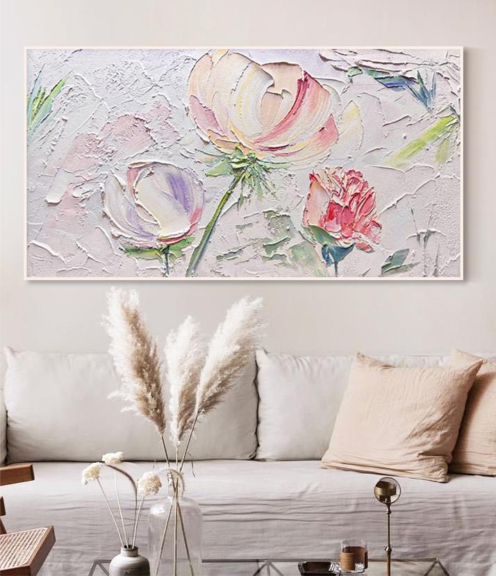Flower 09 by Palette Knife wall decor Oil Paintings